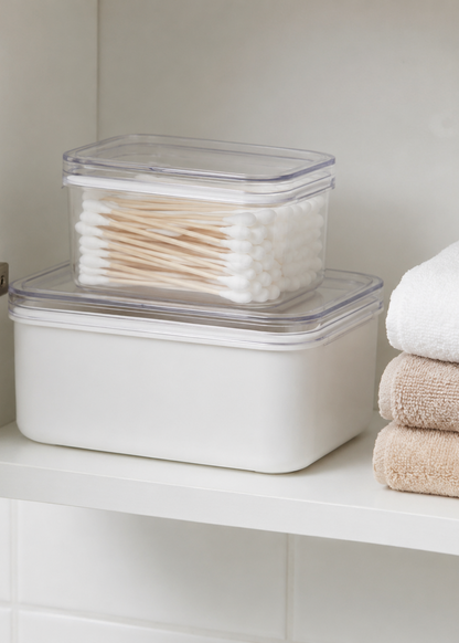 Household storage box with transparent lid