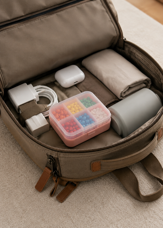 Portable compartmentalized pill box