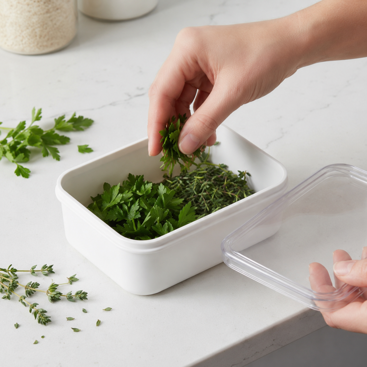 Household storage box with transparent lid