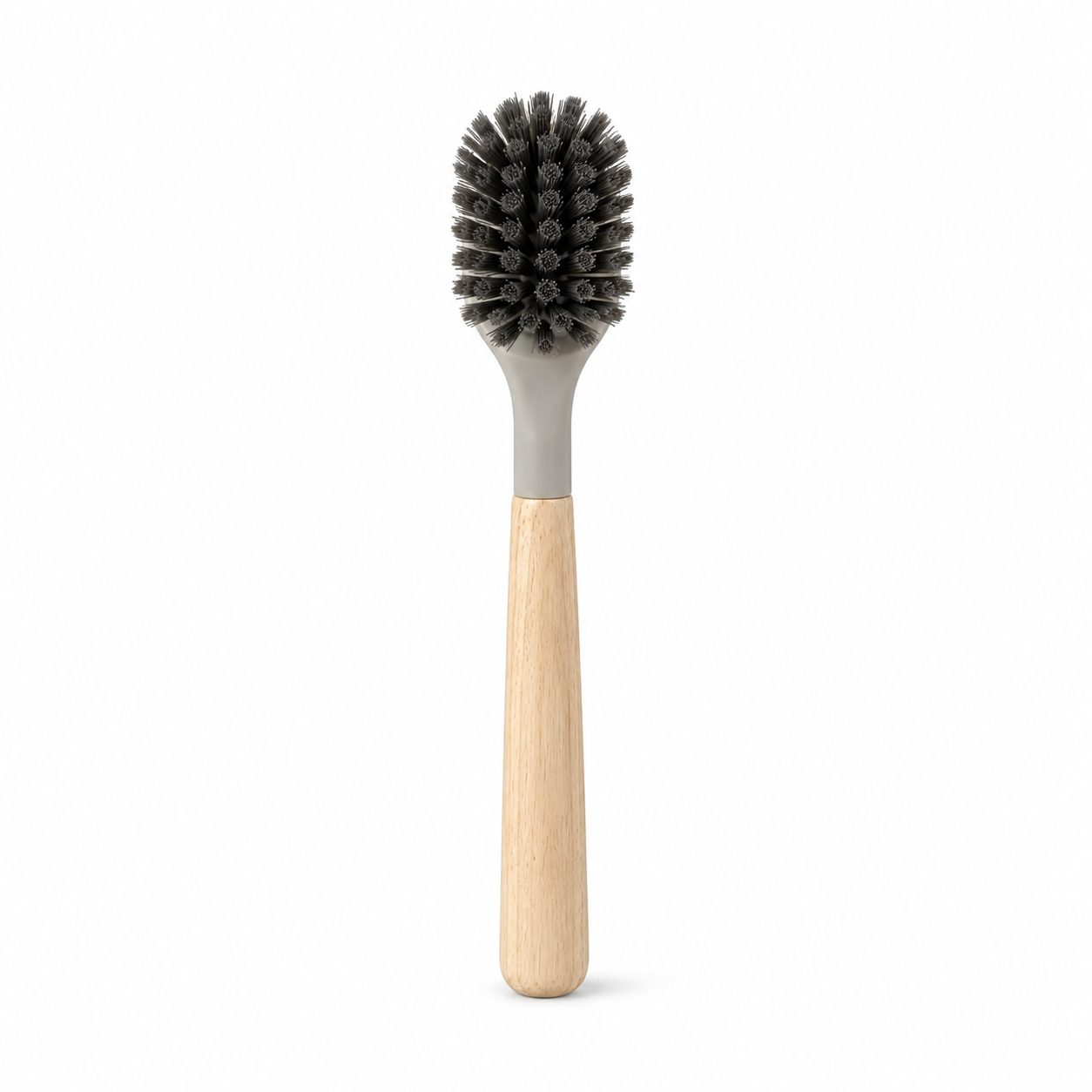 Wooden-handled scrubbing brush