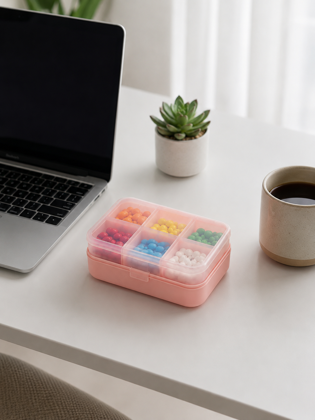 Portable compartmentalized pill box