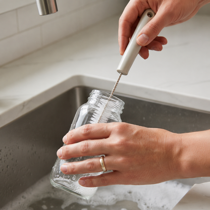 Long-handled cup cleaning brush