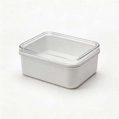 Household storage box with transparent lid